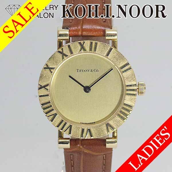 Tiffany Co. Atlas Women s 18K Yellow Gold K18YG Quartz Approx. 21.1g TIFF