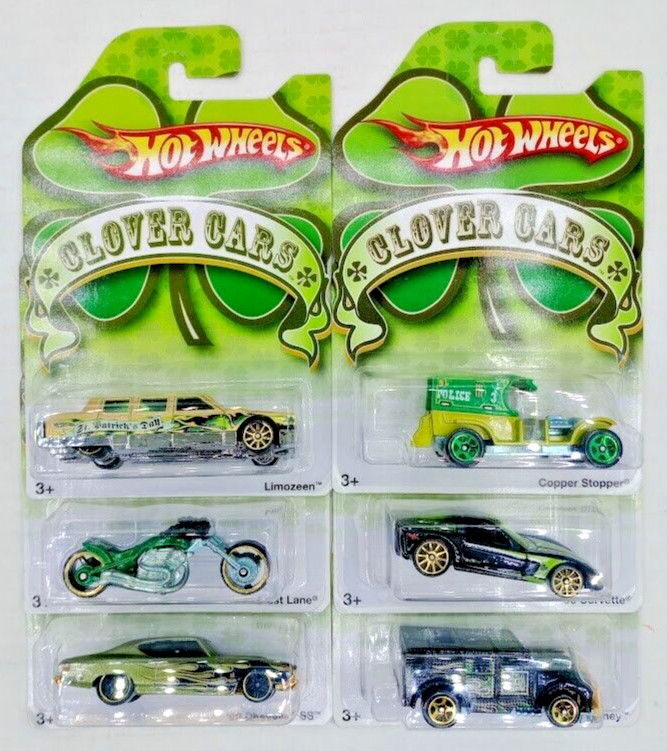 Hot Wheels 2009 Clover Cars Complete 6 Car Set 1:64 Diecast - 1:64 Scale