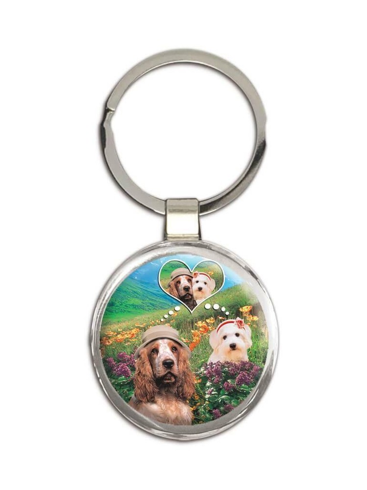 Gift Keychain : Cocker Spaniel Dogs Pet Animal Puppy Cute Funny Romantic