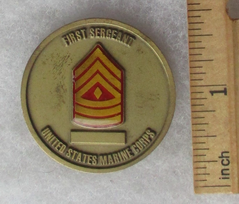 CHALLENGE COIN US MARINE CORPS MASTER SERGEANT STRIPES USMC EGA Original