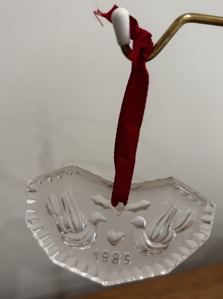 Waterford Crystal 12 Days of Christmas Ornament Two Turtle Doves Vintage 1985