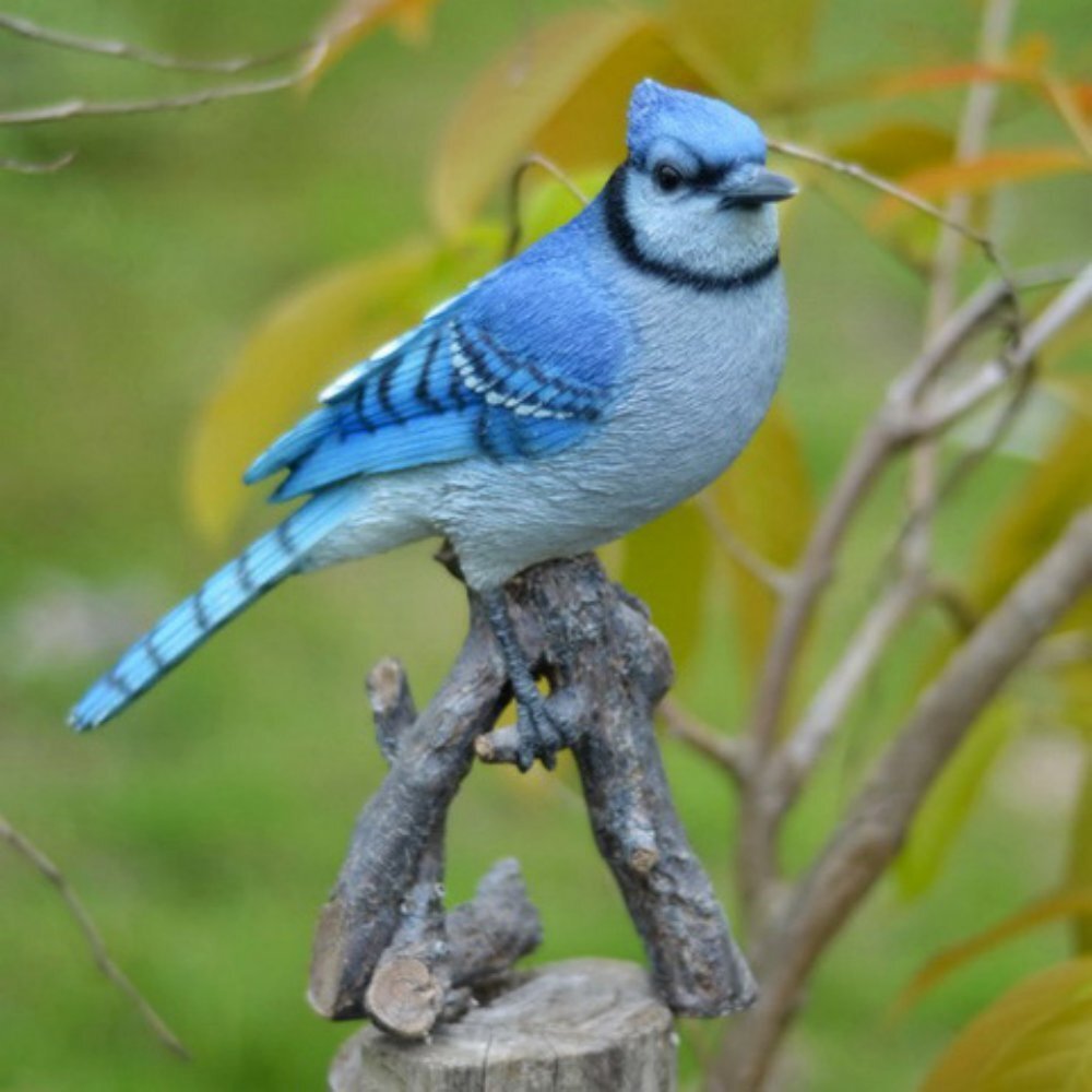 Blue Jay on Branch Statue
