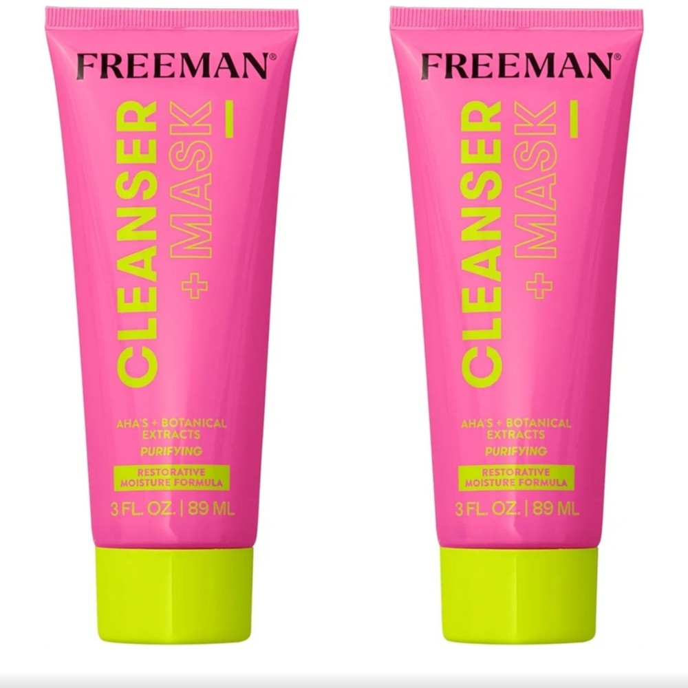 Freeman AHA Cleanser & Mask Duo - Restorative Moisture Formula 3 fl Oz / 89ml (2-Pack)