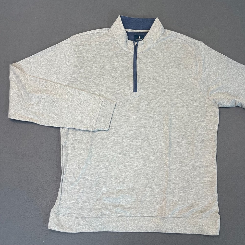 Johnnie-O Mens Size XL Sully 1/4 Zip Pullover Wrinkle Resistant Light Gray