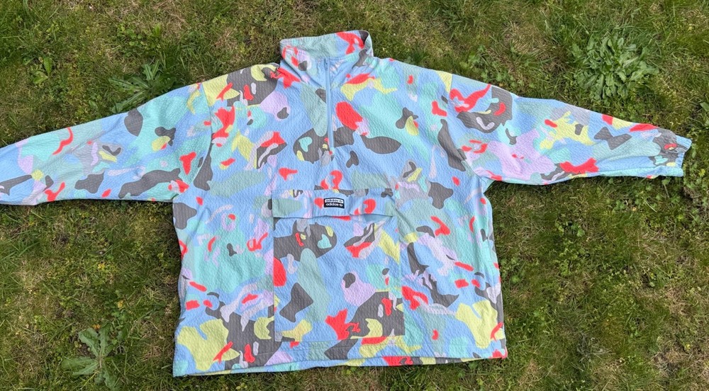 Adidas Originals RYV Print Camo Paint Splatter XL Windbreaker Pullover Jacket