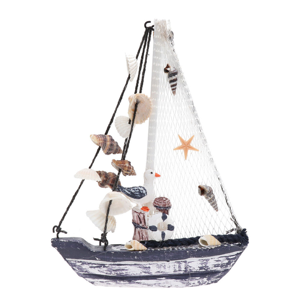 Mini Sailboat Decor Living Room Decoration Marine Shell Sailing