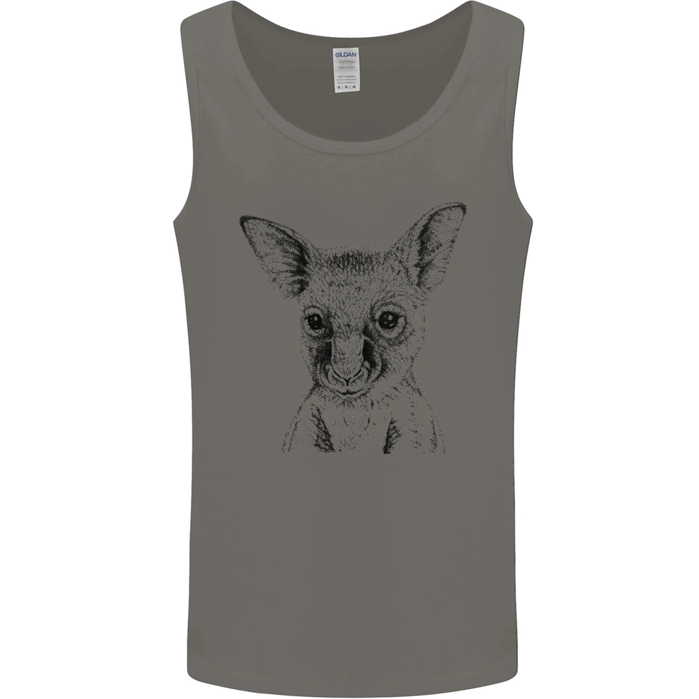 Baby Kangaroo Sketch Ecology Environment Mens Vest Tank Top