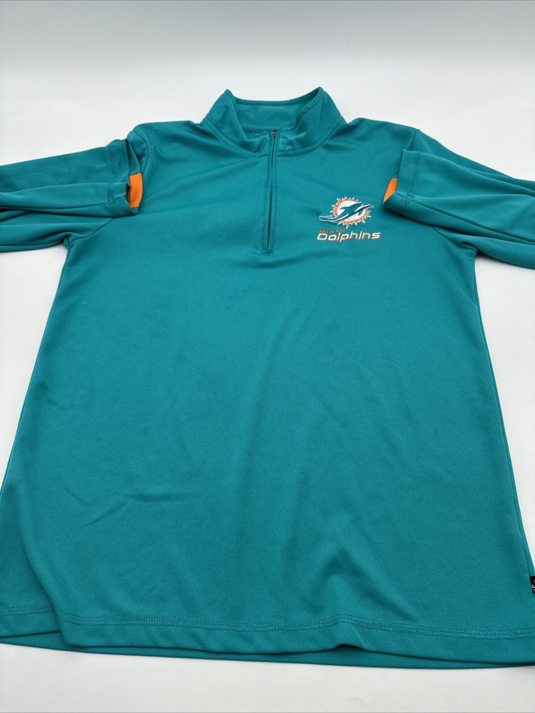 Miami Dolphins Team Apparel Sweater Men Medium High Neck Embroidered ..#21024