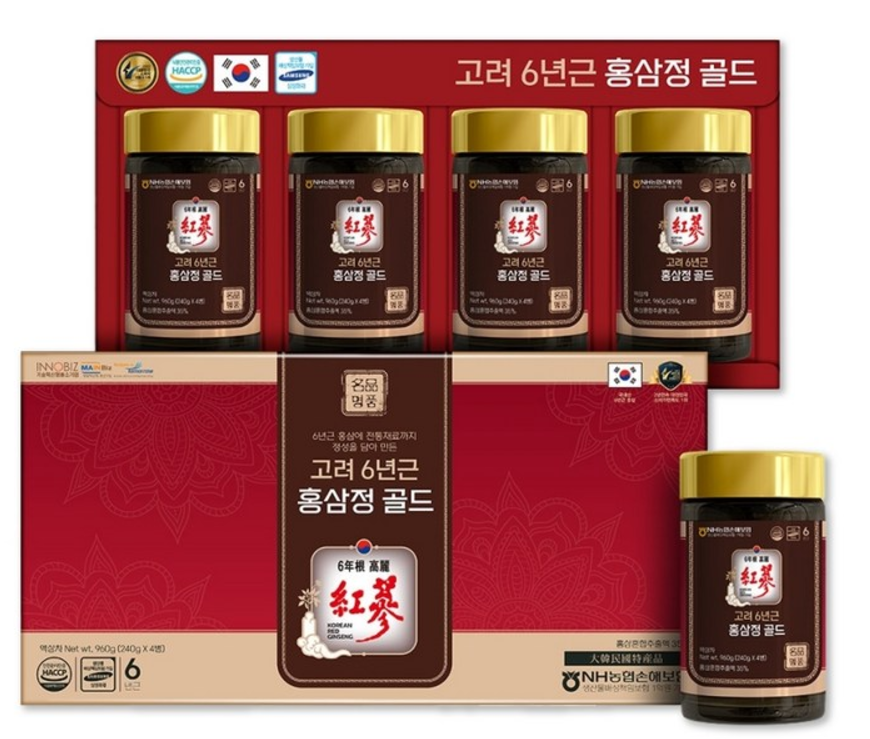Korea Best Korean 6 Years Red Ginseng Extract Saponin Panax 4 bottle x 240g