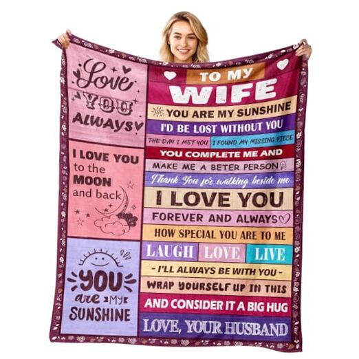 Personalized To My Wife Blanket - 50x60 Soft Gift for Her Birthday