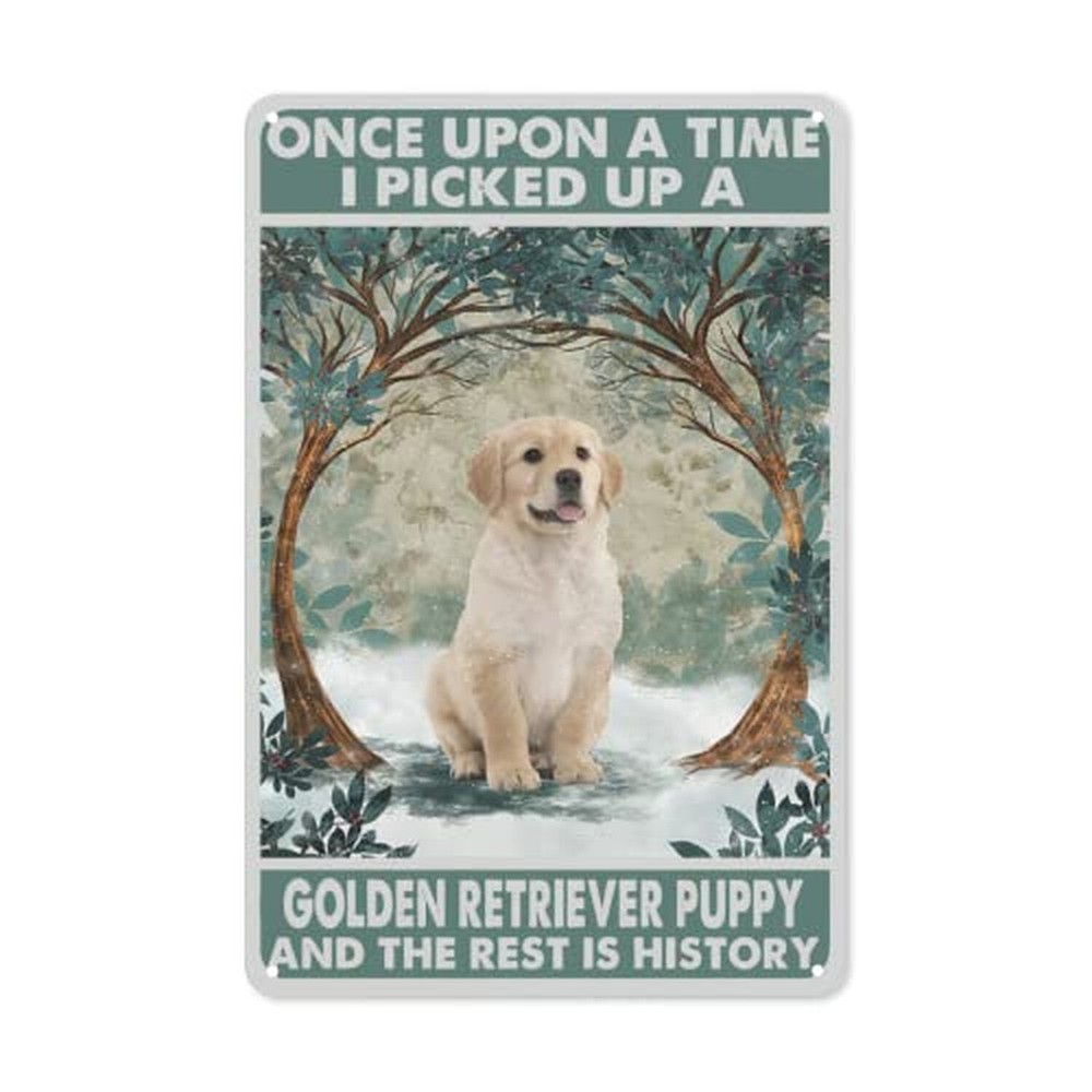 Vintage Golden Retriever Sheet Metal Sign Decorative Art