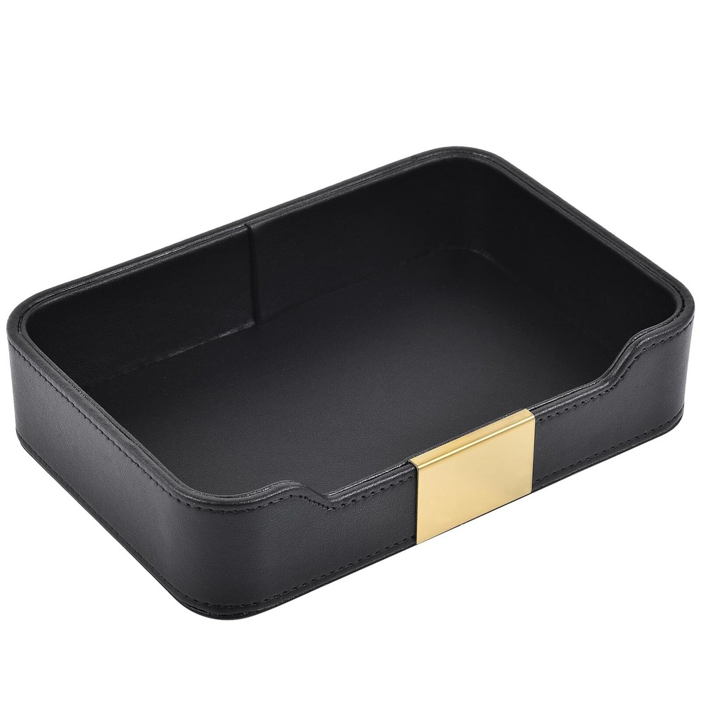 Luxury Leather Valet Tray for Desktop, Vanity, or Bedside Storage Organizer