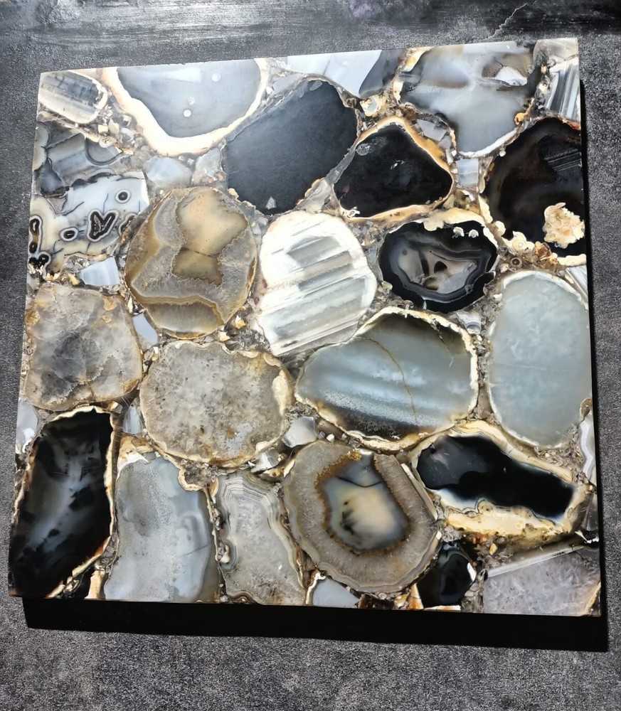 Wild Agate Coffee Table Square Console Side Table Cyber Monday Deal-image