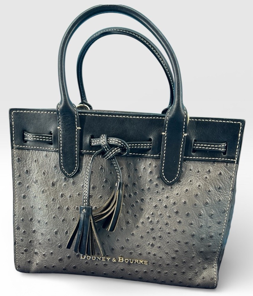 Dooney & Bourke Ostrich Leather Embossed Ariel Crossbody Satchel