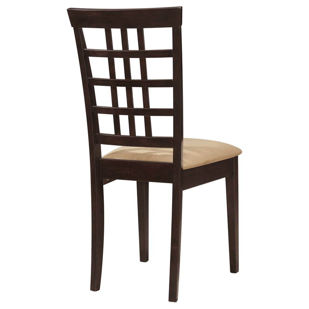 Kelso Cappuccino Lattice Back Dining Chairs Set of 2, 17.25