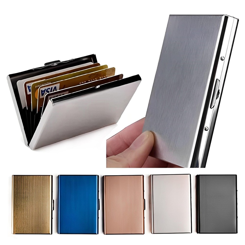 Slim Metal Credit Card Holder – Unisex Mini Wallet in Multicolor – Stylish Gift  