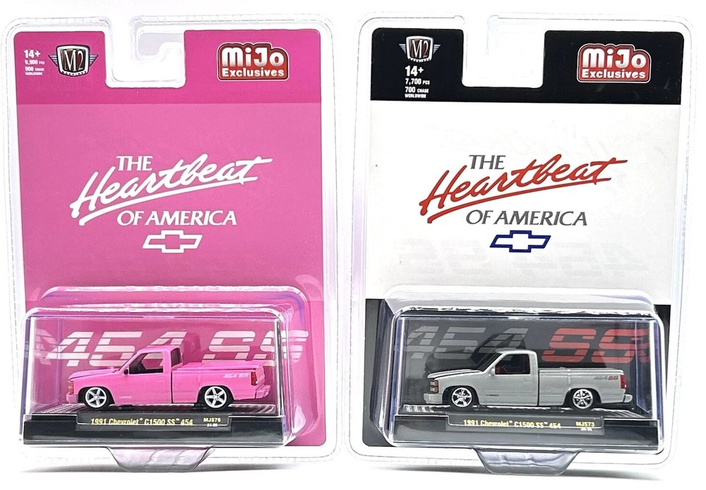 M2 MACHINES 1991 CHEVROLET C1500 454 SS HOBBY HEART OF AMERICA LOT OF 2 BOTH