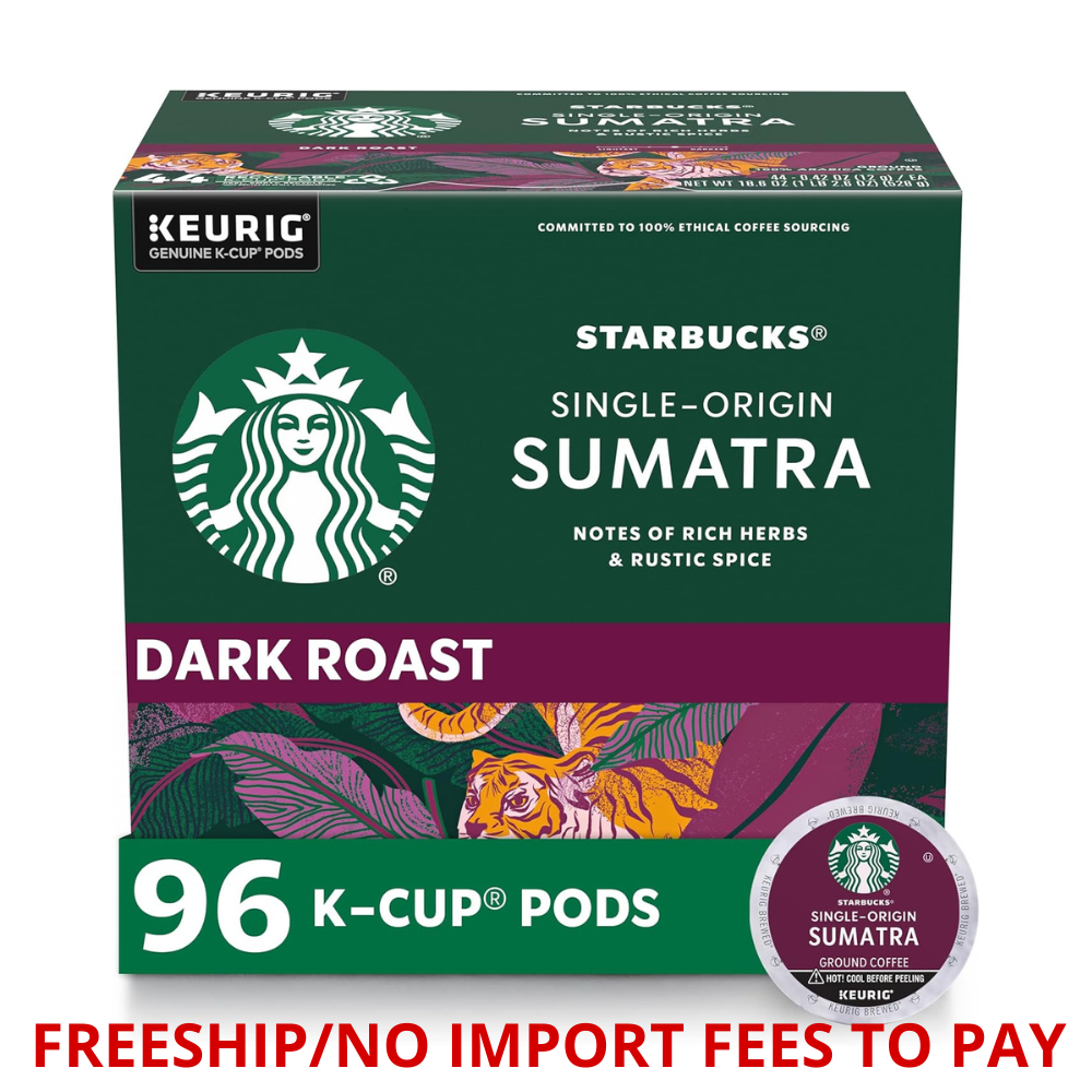 Starbucks K-Cup Coffee Pods, Dark Roast, Sumatra for Keurig Brewers, 96 pods