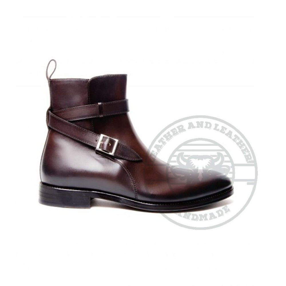 Bespoke Handmade Men's Brown Jodhpurs Boot, Men Ankle Genuine Leather Boots