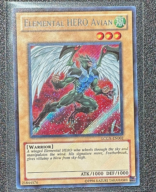 Elemental HERO Avian Secret Rare Alternate Art LCGX-EN002 NM Condition