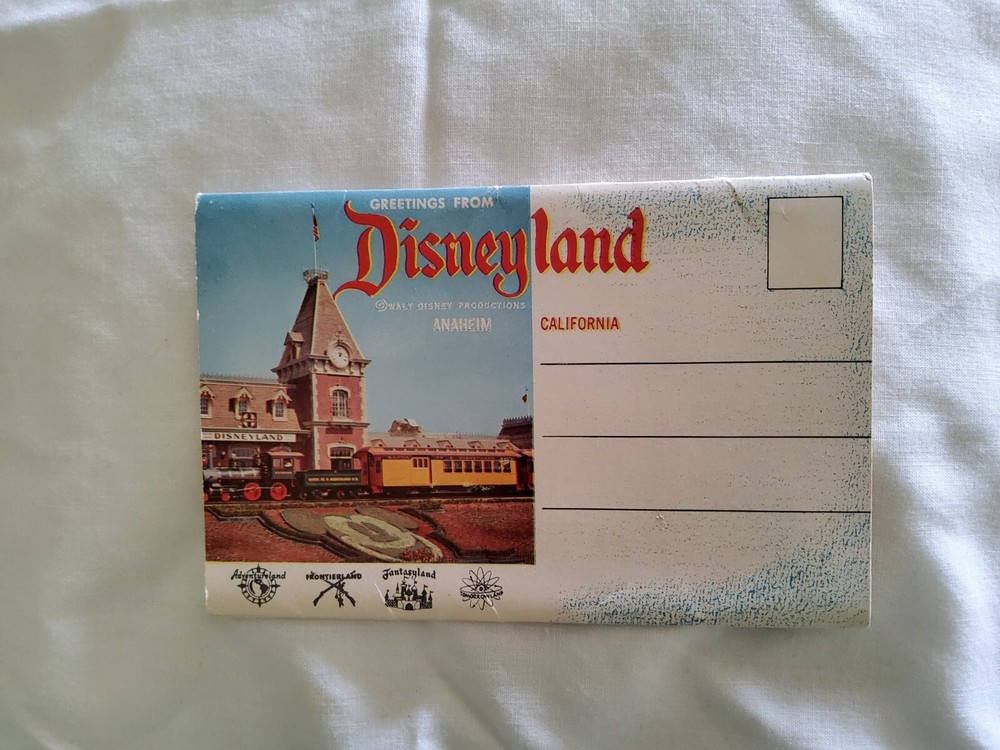 1950s Vintage Disneyland Magic Kingdom 12-Scene Original Postcard Folder Disney Memorabilia