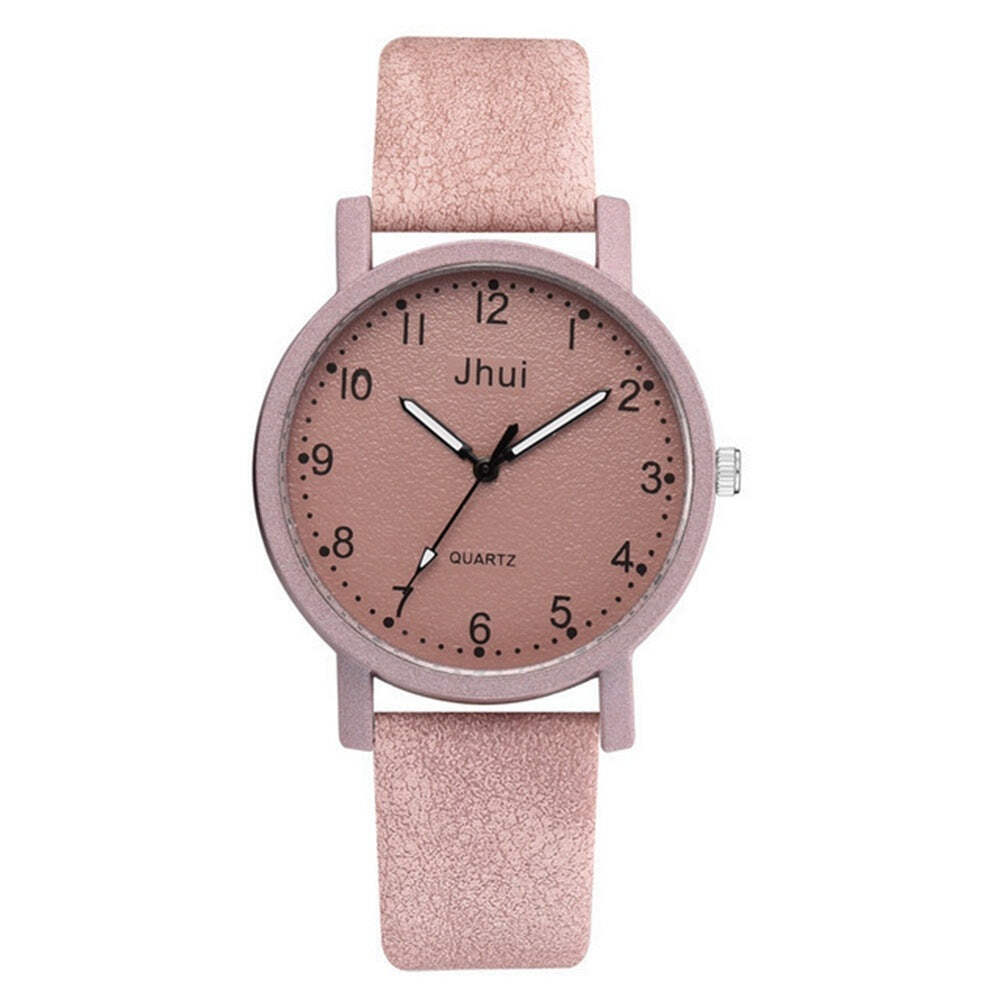 Elegant Lady Quartz Watch with Stainless Steel Clasp and PU Strap