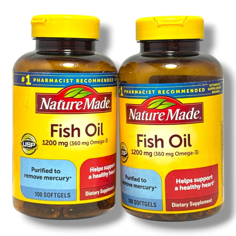 Nature Made Fish Oil 1200mg with 360mg Omega-3 - 100 Softgels