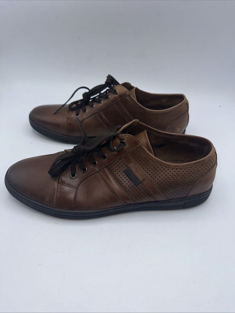 Mens Kenneth Cole New York Leather Upper Brown Casual Lace Up Shoes Size 9