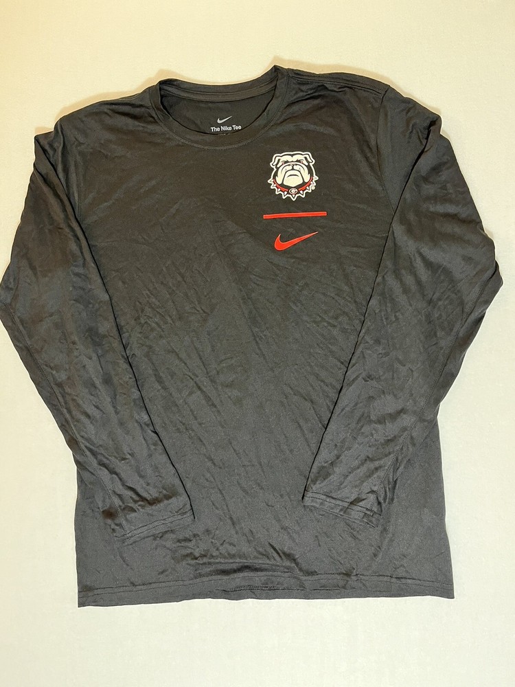 Nike Georgia Bulldogs Men's Large L/S Dri-Fit T-Shirt Black Performance NCAA New