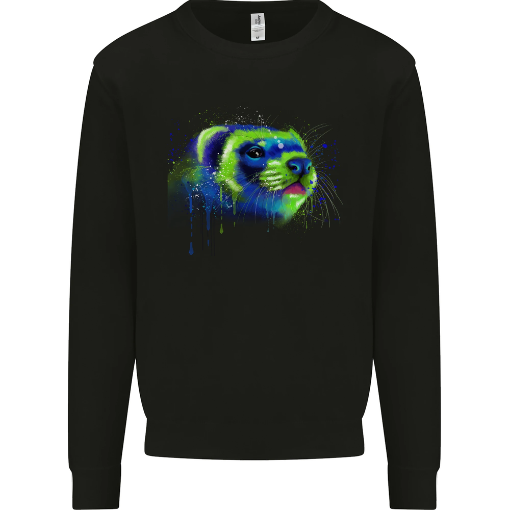A Ferret Watercolour Mens Sweatshirt Jumper