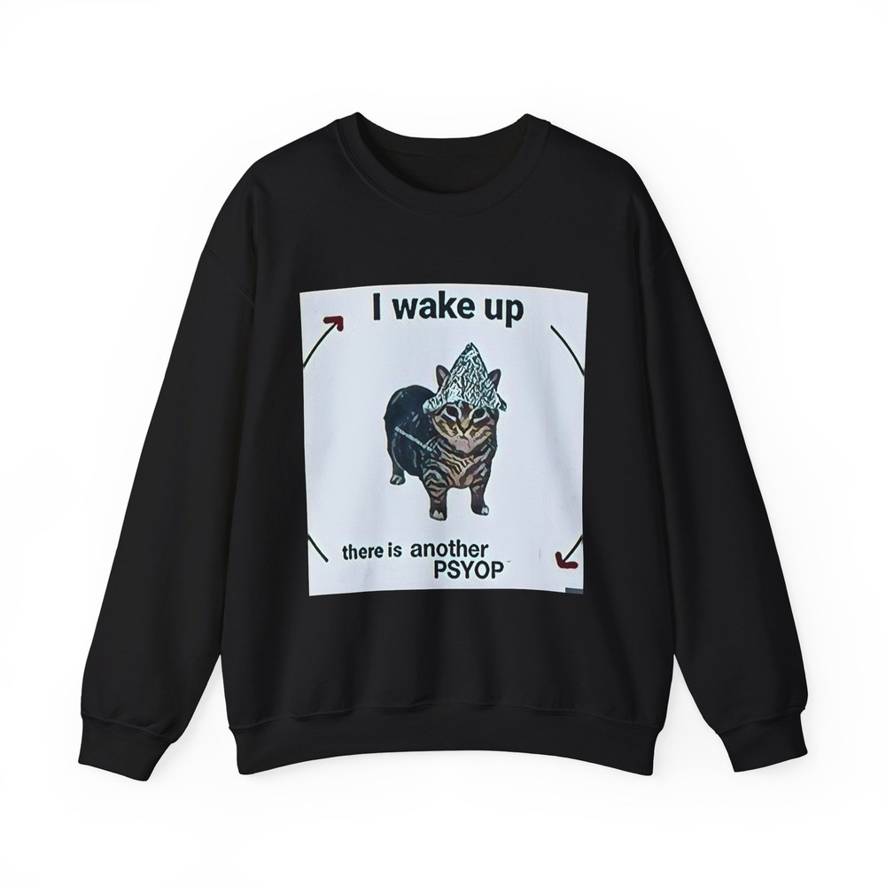 Wake Up Another Psyop Graphic Print LS Unisex Heavy Blend™ Crewneck Sweatshirt