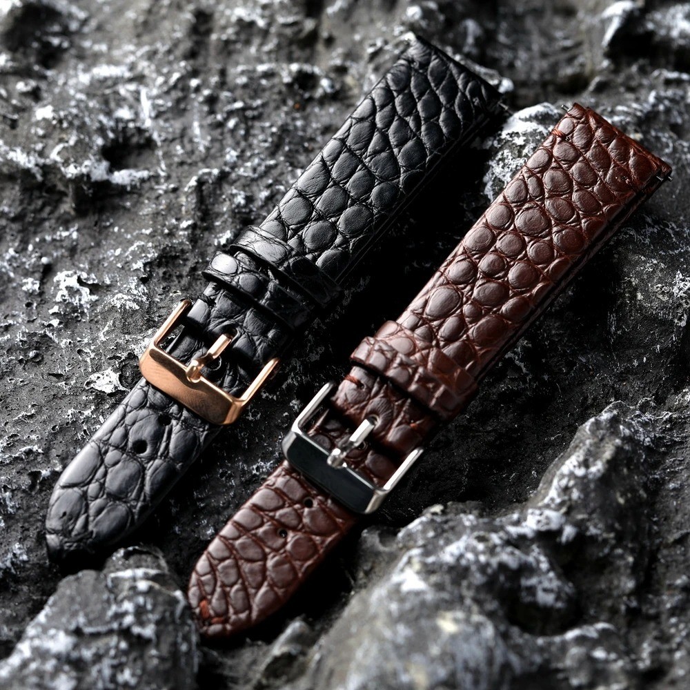 Handmade Crocodile Leather Watch Strap 18 19 20 21 22mm Black Brown Quick Releas