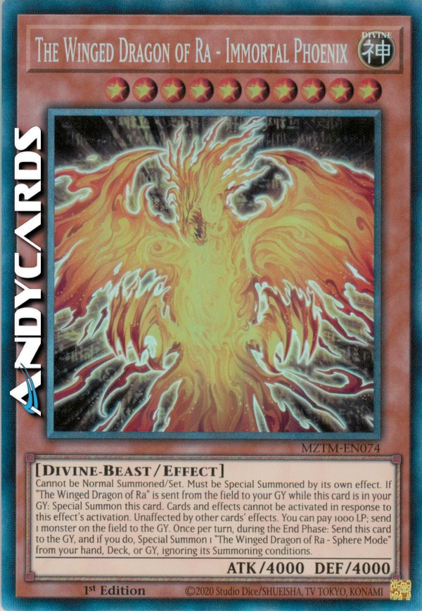 THE WINGED DRAGON OF RA IMMORTAL PHOENIX Rare MZTM EN074 1st Edition