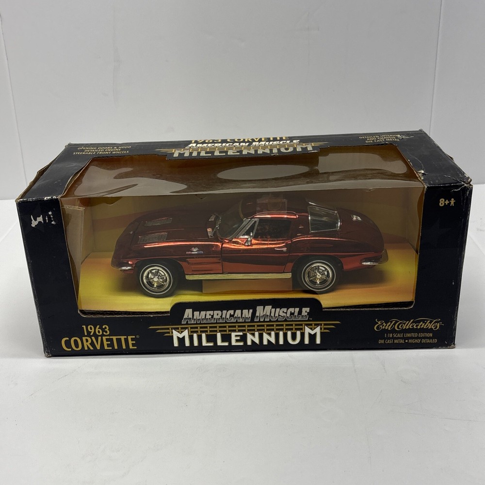 Ertl American Muscle Millennium 1963 Chevy Corvette Candy Apple Red 1:18 Diecast