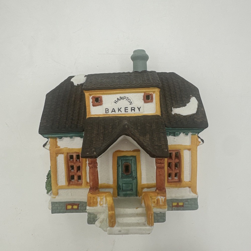 Vintage 1993 Lemax Dickensville Hampton Bakery 35086 Porcelain Collectible Miniature House