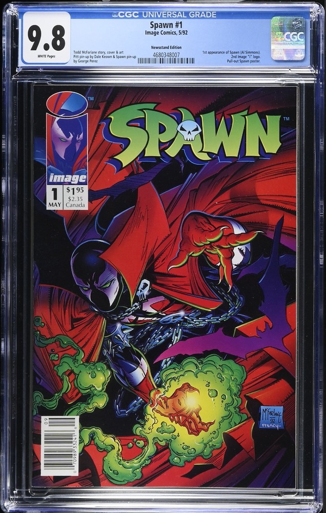 Spawn #1 Newsstand CGC 9.8 1st App. Al Simmons Todd McFarlane Image Comics 1992