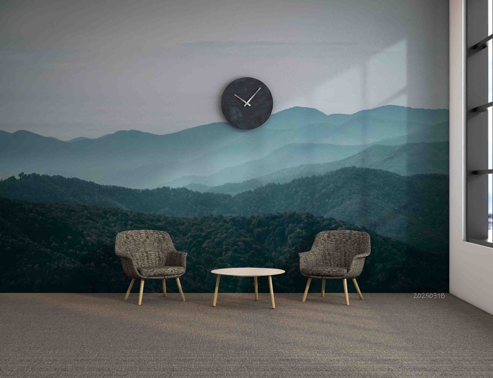 3D Sky Mountains Forests Landscape Wall Murals Wallpaper Murals Wall Sticker