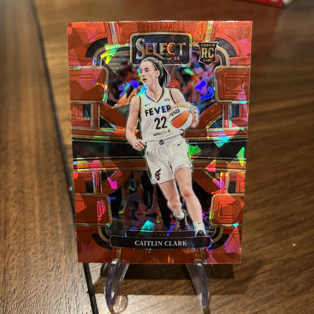 2024 WNBA Select Caitlin Clark Red Cracked Ice Concourse #72 Rookie Fever RC