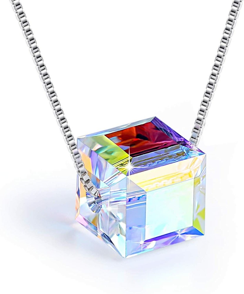 S925 Sterling Silver Necklace Cubic Crystals Pendant Necklace Mothers Day Gifts