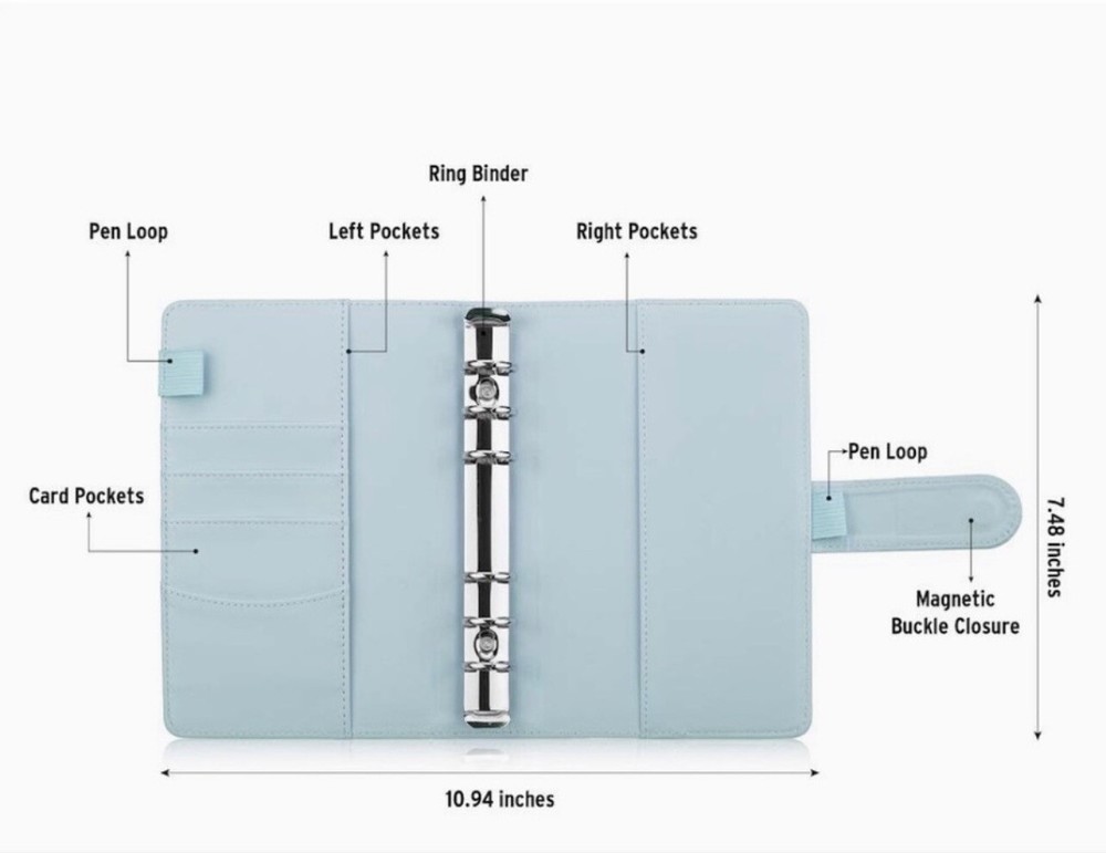 Budget A6 Ring Binder Planner Notebook Cover Flash Sale-image