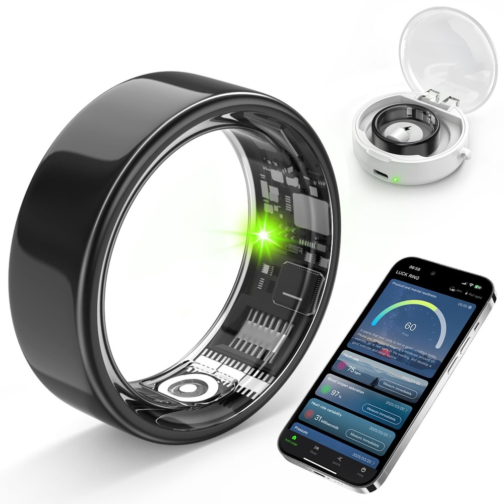 Smart Ring Tracks Sleep Steps Heart Rate Blood Oxygen Fitness Health
