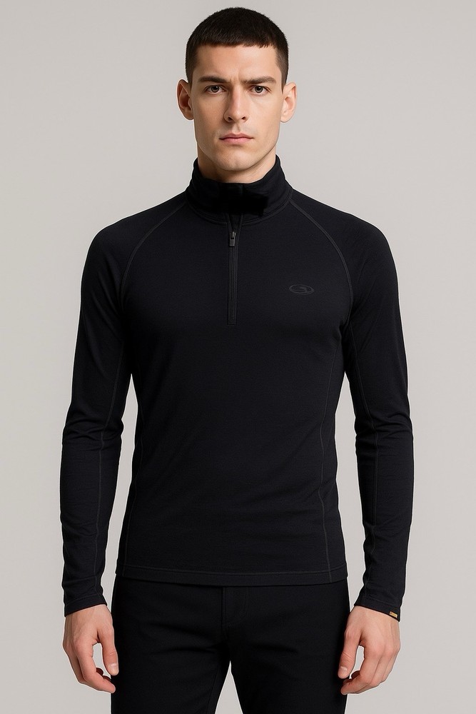 Icebreaker Bodyfit 150 Pullover Shirt Layer Mens Medium Merino Wool Atlas Zip