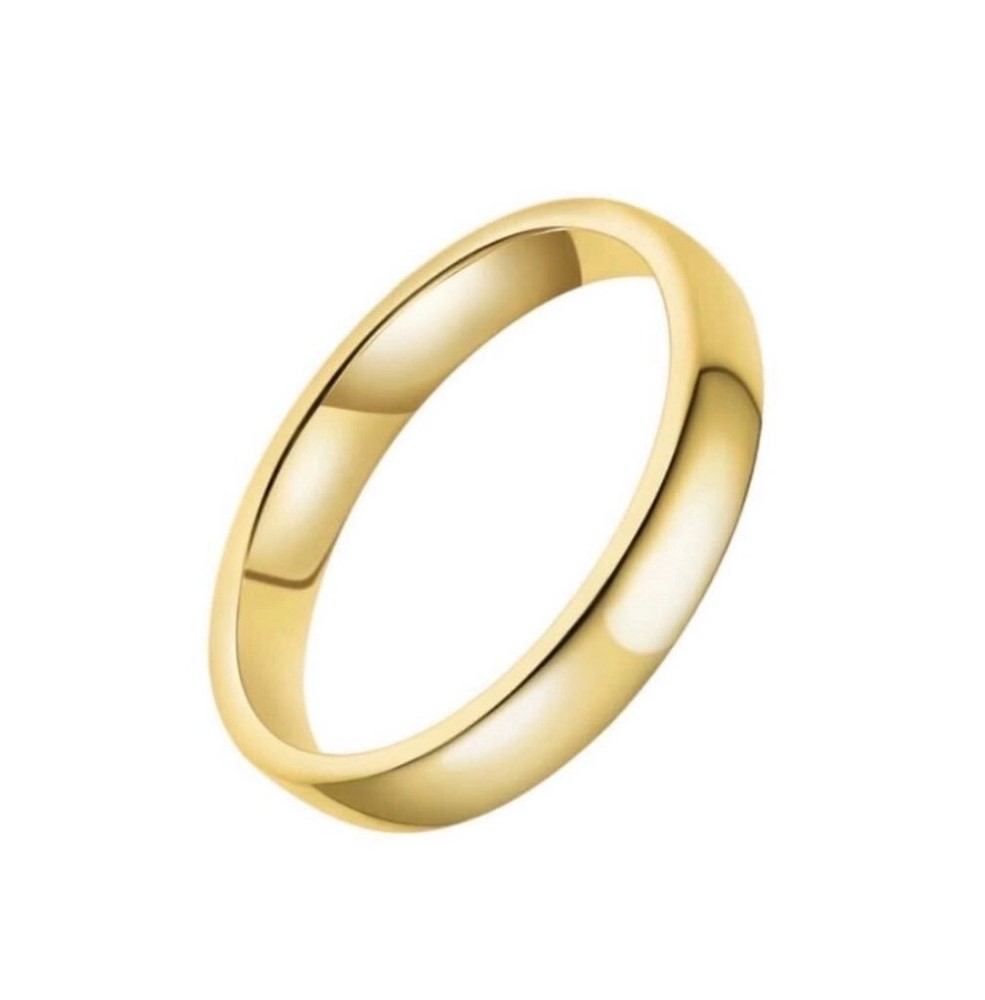 9ct Gold Wedding Engagement Ring Band Shaped Wedding Gold Tungsten 4MM