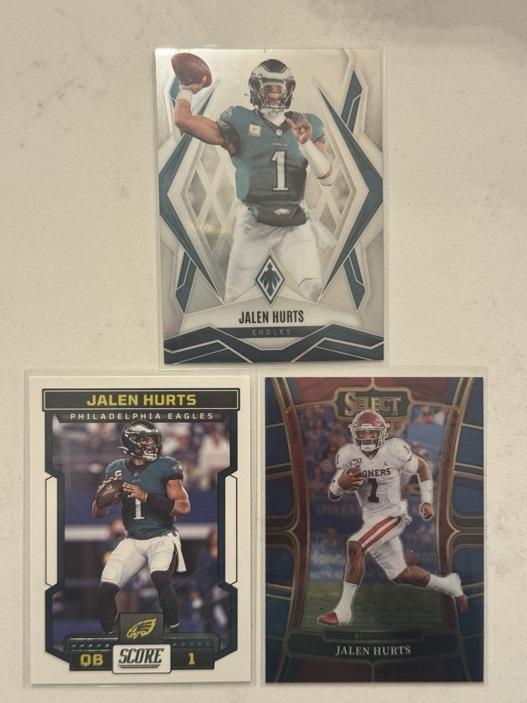 Jalen Hurts 3 Card Lot- Philadelphia Eagles & Oklahoma Sooners