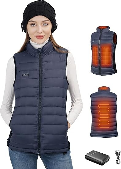 Heated Vest for Women with Battery Pack Included, Rechargeable Heated Jacket