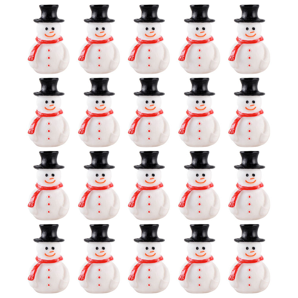 20 Pcs Adorable Small Snowman Christmas Miniature Figurines Child