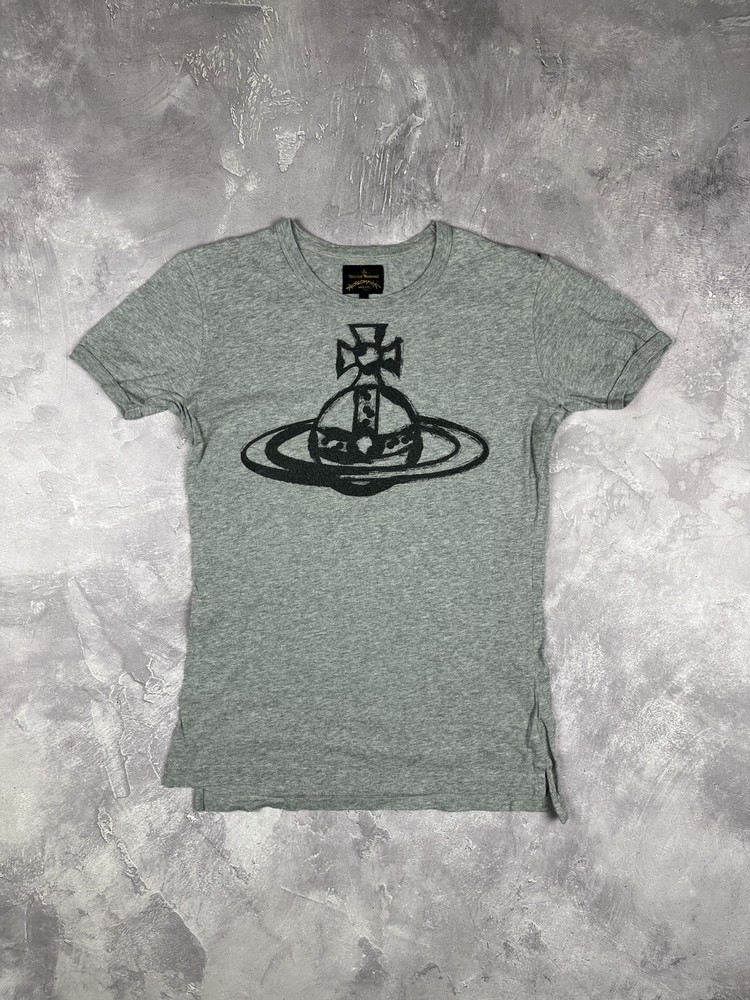 Vivienne Westwood Anglomania Brushstroke Orb Short Sleeve T-Shirt / Xs Gray