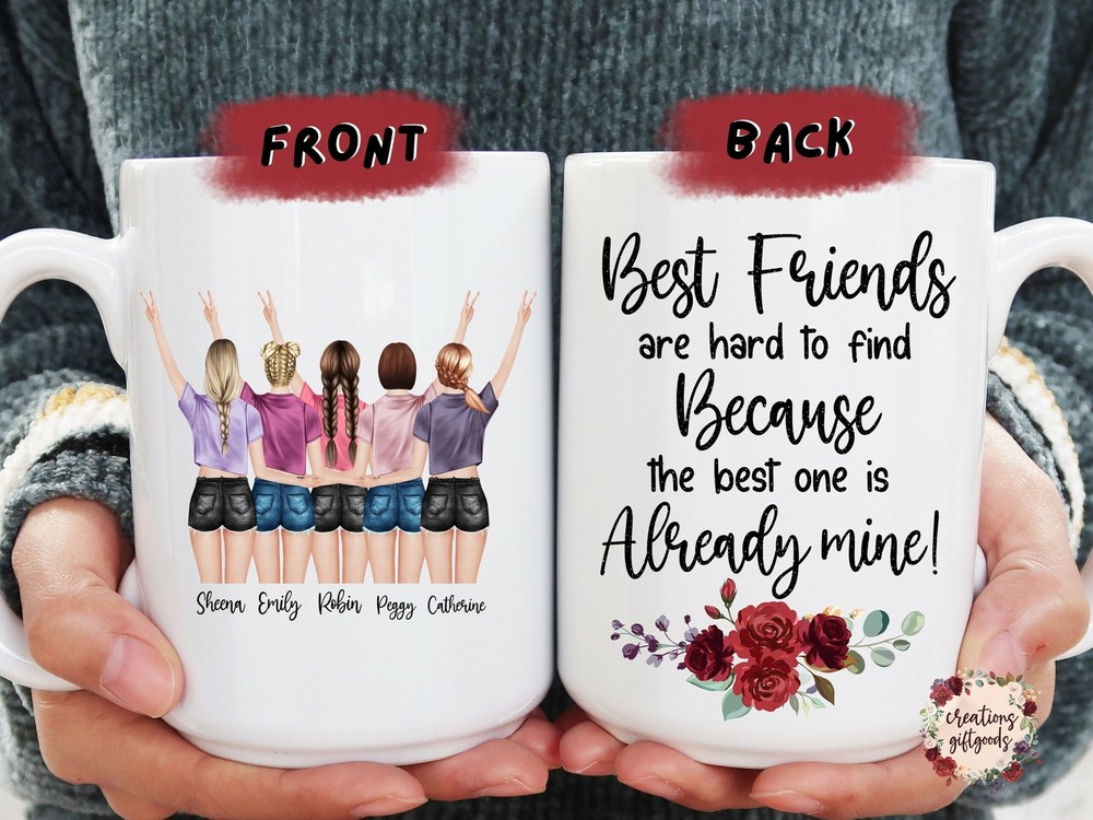 Custom Best Friend Mug Personalized Best Friend Gift Custom Girls Mug Long