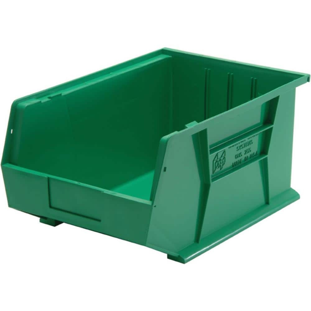 Ultra Series 13.7 Qt Stackable Hanging Storage Bins Green 4-Pack