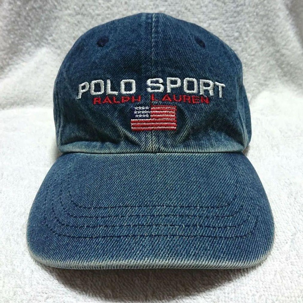 90S Polo Sport Ralph Lauren Denim Cap Limited Edition Iconic Design Timeless Fas